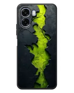 Чехол для OPPO A6x с картинкой «Салатовый разлом скалы»