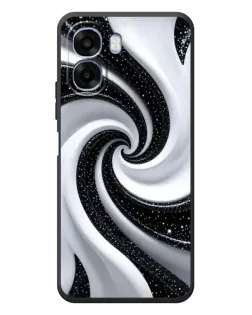 Чехол для OPPO A6x с картинкой «Черно-белая спираль»