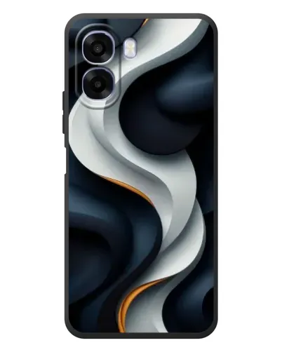 Чехол для OPPO A6x с картинкой «Объемные черно-белые ленты» Чехол для OPPO A6x с картинкой «Объемные черно-белые ленты»