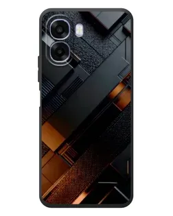 Чехол для OPPO A6x с картинкой «Черные геометрические блоки»