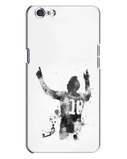 Чохол для OPPO A71 з картинкою «Чорно-білий силует Мессі»