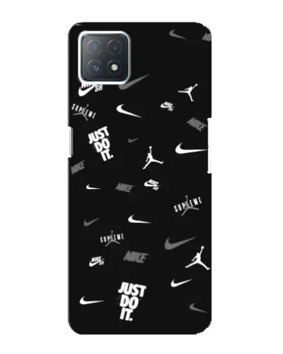 Чехол для OPPO A72 (5G) с картинкой «Nike Black Pattern»