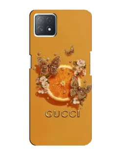 Чехол для OPPO A72 (5G) с картинкой «Gucci — золотые бабочки»