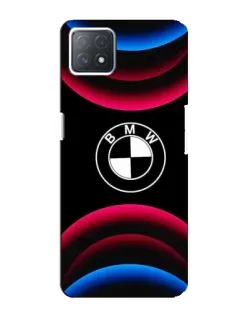 Чехол для OPPO A72 (5G) с картинкой «Логотип BMW и неоновые дуги»
