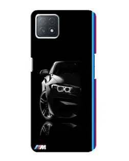 Чехол для OPPO A72 (5G) с картинкой «Силуэт BMW в темноте»