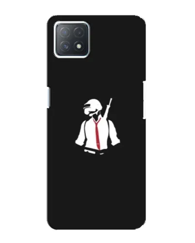 Чехол для OPPO A72 (5G) с картинкой «PUBG — силуэт воина»