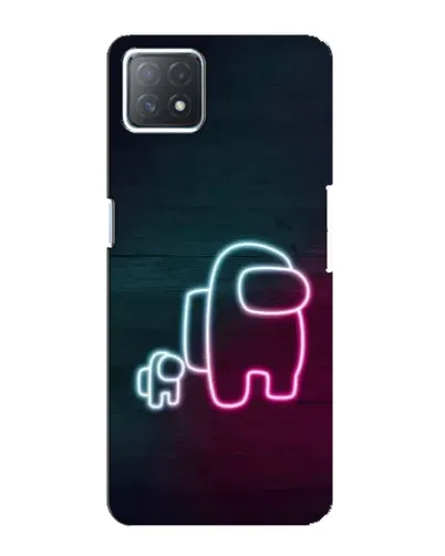 Чехол для OPPO A72 (5G) с картинкой «Among Us неон-арт»