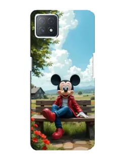 Чехол для OPPO A72 (5G) с картинкой «Микки на скамейке»