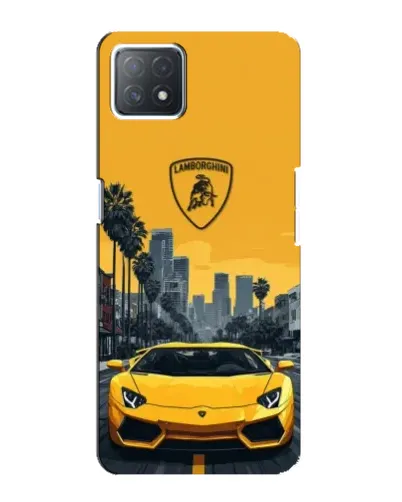 Чехол для OPPO A72 (5G) с картинкой «Желтый Lamborghini город»
