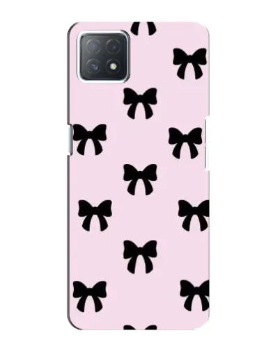 Чехол для OPPO A72 (5G) с картинкой «Черные банты Coquette»