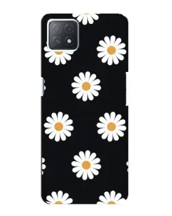 Чехол для OPPO A72 (5G) с картинкой «Ромашки на черном»