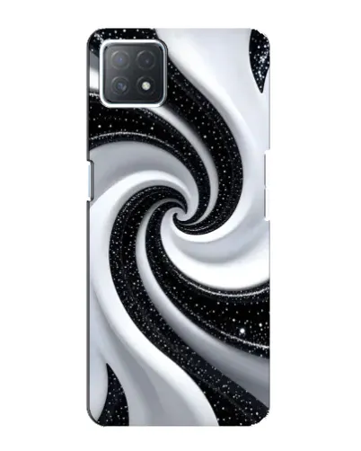 Чехол для OPPO A72 (5G) с картинкой «Черно-белая спираль»