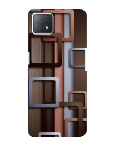 Чехол для OPPO A72 (5G) с картинкой «Коричневые объемные квадраты»