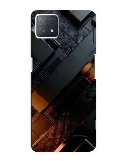 Чехол для OPPO A72 (5G) с картинкой «Черные геометрические блоки»