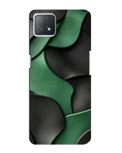 Чехол для OPPO A72 (5G) с картинкой «Зеленые кожаные волны»