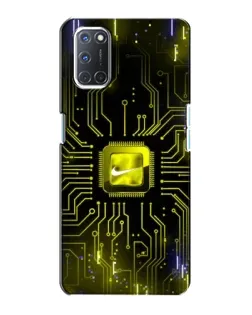 Чехол для OPPO A72 с картинкой «Nike — золотая искра»