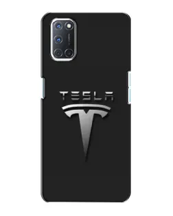 Чохол для OPPO A72 з картинкою «Сталевий логотип Tesla»
