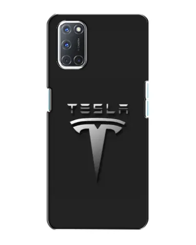 Чохол для OPPO A72 з картинкою «Сталевий логотип Tesla»