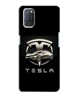 Чохол для OPPO A72 з картинкою «Tesla — срібне авто»