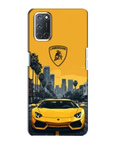Чохол для OPPO A72 з картинкою «Жовтий Lamborghini місто»