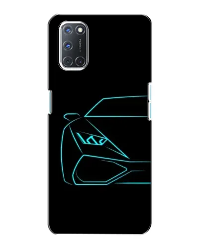 Чохол для OPPO A72 з картинкою «Блакитний силует Lamborghini»