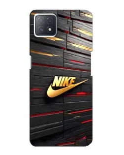 Чехол для OPPO A73 (5G) с картинкой «Золотой Nike на металле»