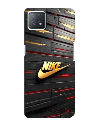 Чехол для OPPO A73 (5G) с картинкой «Золотой Nike на металле»