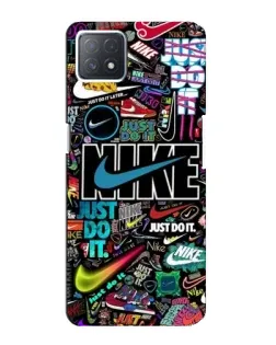 Чехол для OPPO A73 (5G) с картинкой «Яркий коллаж Nike»