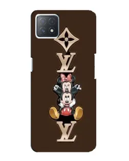 Чехол для OPPO A73 (5G) с картинкой «LV и Микки Маус»