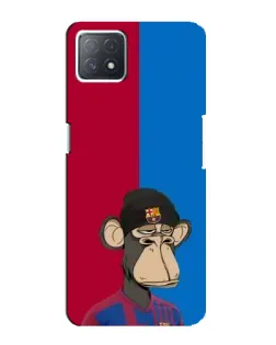 Чехол для OPPO A73 (5G) с картинкой «Bored Ape — фанат Барсы»