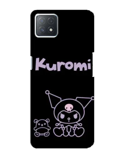 Чехол для OPPO A73 (5G) с картинкой «Kuromi — черный минимализм»