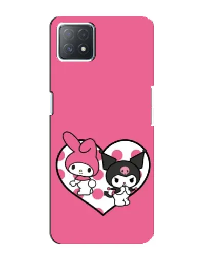 Чехол для OPPO A73 (5G) с картинкой «Kuromi и My Melody»