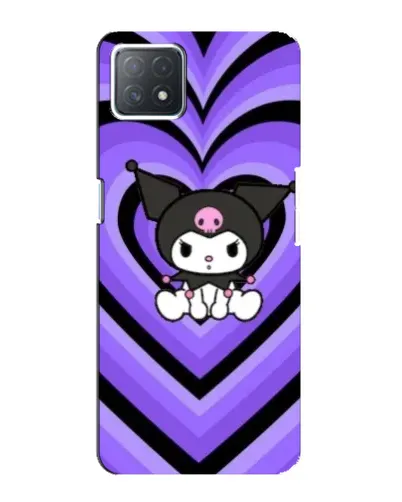 Чехол для OPPO A73 (5G) с картинкой «Kuromi и фиолетовые сердца»