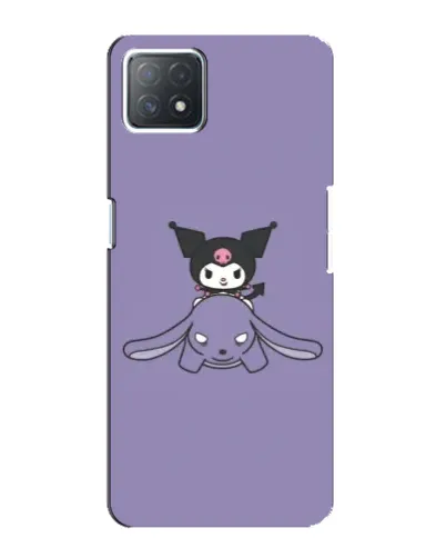 Чехол для OPPO A73 (5G) с картинкой «Kuromi на лиловом фоне»