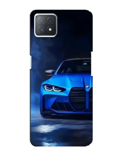 Чехол для OPPO A73 (5G) с картинкой «Голубая BMW M4»