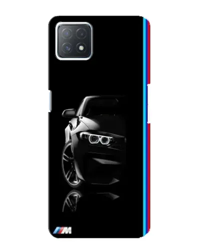 Чехол для OPPO A73 (5G) с картинкой «Силуэт BMW в темноте»