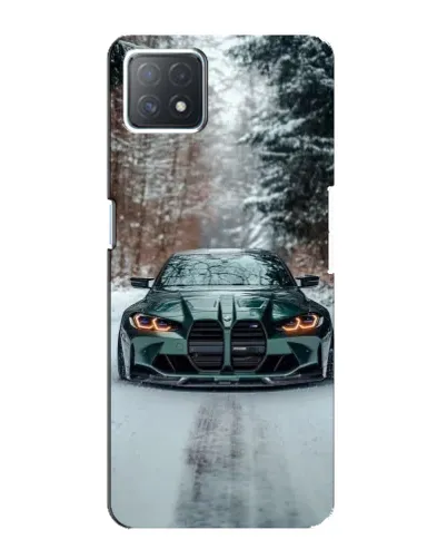 Чехол для OPPO A73 (5G) с картинкой «BMW в зимнем лесу»
