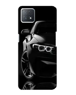 Чехол для OPPO A73 (5G) с картинкой «Черная BMW — профиль»