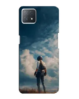 Чехол для OPPO A73 (5G) с картинкой «Герой PUBG на скале»