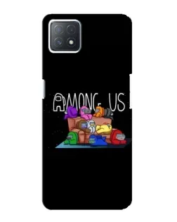 Чехол для OPPO A73 (5G) с картинкой «Логотип Among Us»