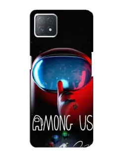 Чехол для OPPO A73 (5G) с картинкой «Красный импостер — макро»