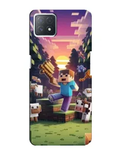 Чехол для OPPO A73 (5G) с картинкой «Стив на ферме»