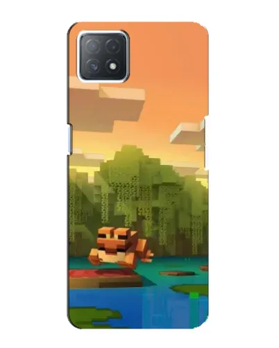 Чехол для OPPO A73 (5G) с картинкой «Майнкрафт закат солнца»