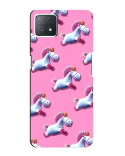 Чехол для OPPO A73 (5G) с картинкой «Единороги на розовом»