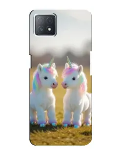 Чехол для OPPO A73 (5G) с картинкой «Пара единорогов»