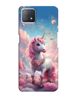 Чехол для OPPO A73 (5G) с картинкой «Единорог среди облаков»