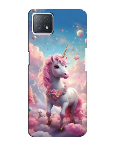Чехол для OPPO A73 (5G) с картинкой «Единорог среди облаков»