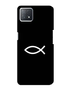 Чехол для OPPO A73 (5G) с картинкой «Символ рыбы Jesus»