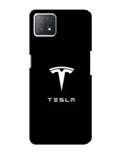 Чехол для OPPO A73 (5G) с картинкой «Tesla White Logo»