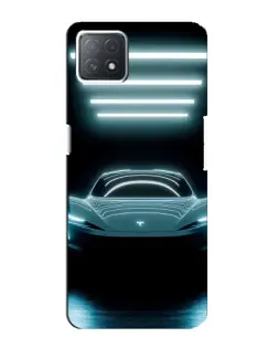 Чехол для OPPO A73 (5G) с картинкой «Tesla в неоне»